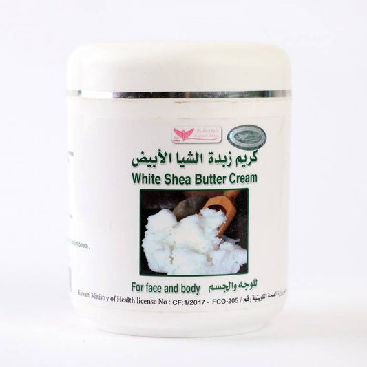 كريم زبدة الشيا الابيض للوجة و الجسم كويت شوب 500 جم