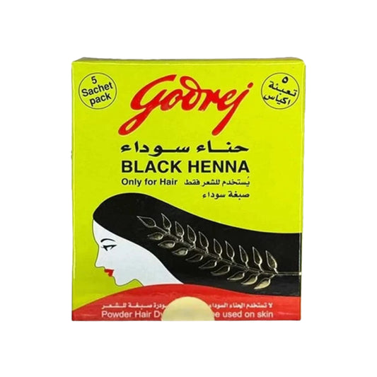 غودريج صبغة شعر بودرة حنة سوداء - 15 جم